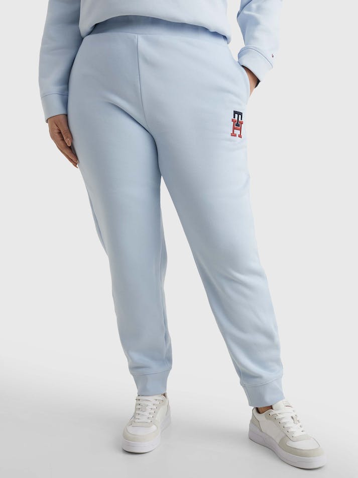 Tommy Hilfiger Curve TH Monogram Tapered Women's Jogger Blue | 2yzUkWxknCt2