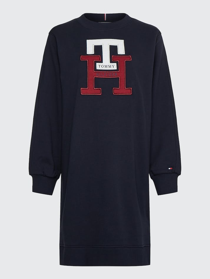 Tommy Hilfiger Curve Th Monogram Jumper Women's Dress Blue | IgPfo6kuauz4