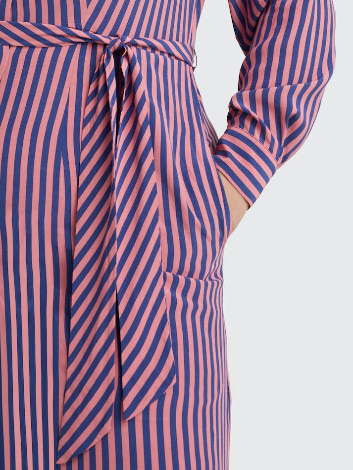 Tommy Hilfiger Curve Viscose Stripe Shirt Women's Dress Stripes / Pink / Blue | A1ziBDYALTS0