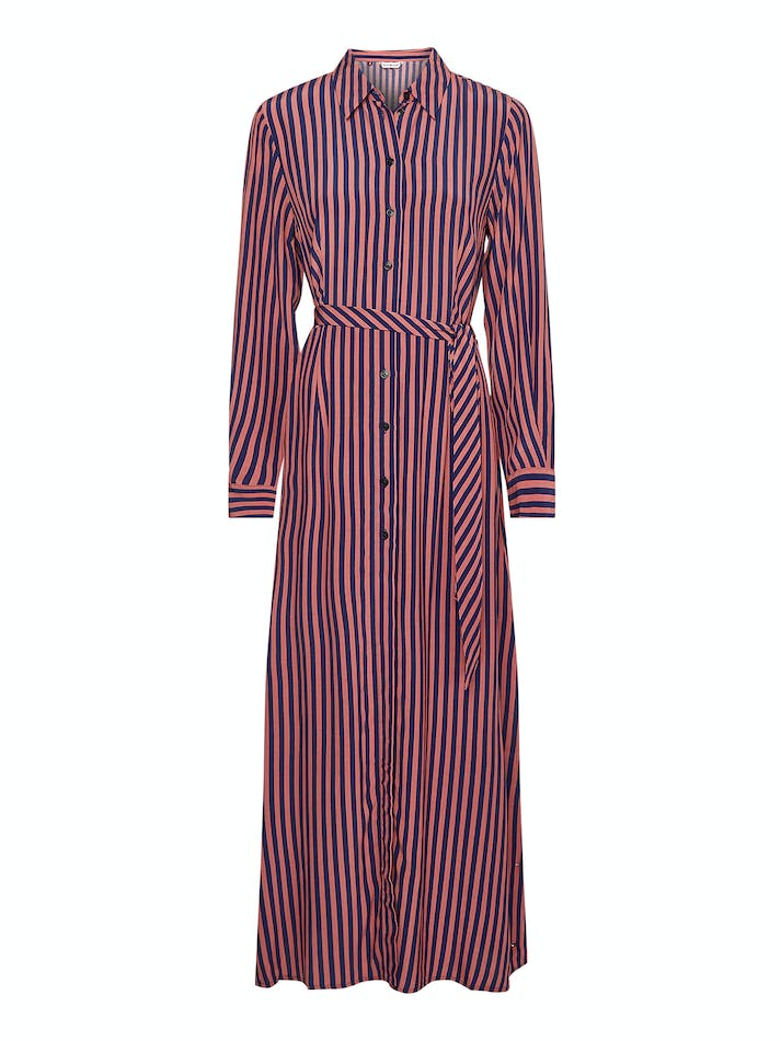 Tommy Hilfiger Curve Viscose Stripe Shirt Women's Dress Stripes / Pink / Blue | A1ziBDYALTS0