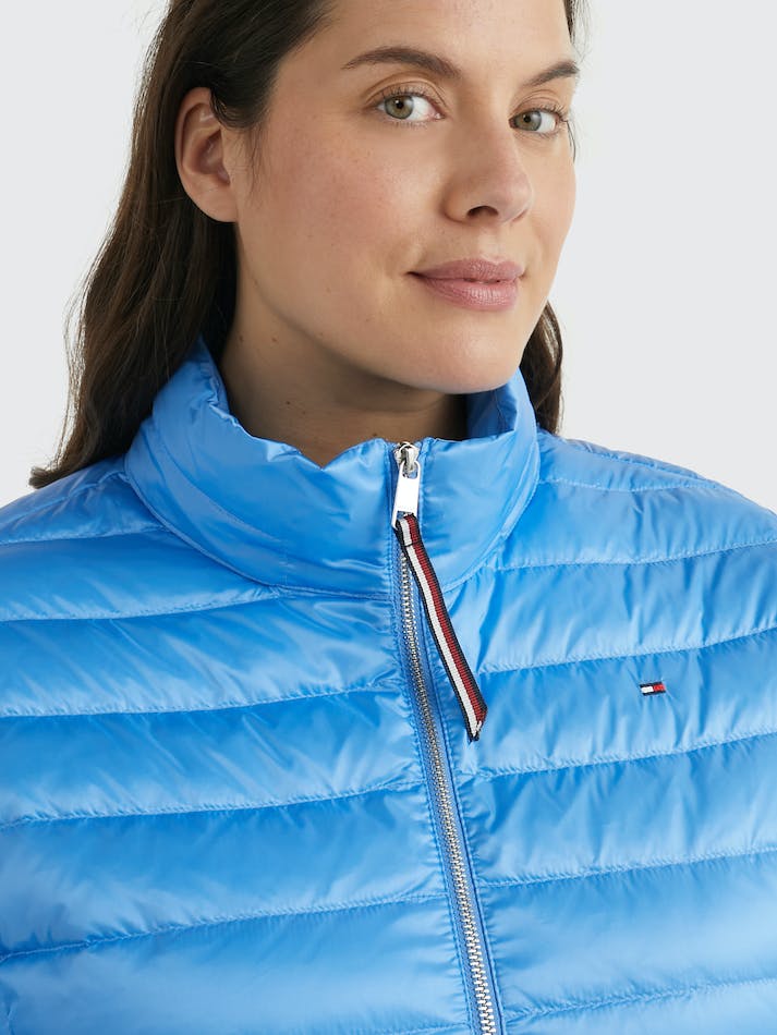 Tommy Hilfiger Curve Water Repellent Down Puffer Women's Jackets Blue | hE4X8dQEh6fB