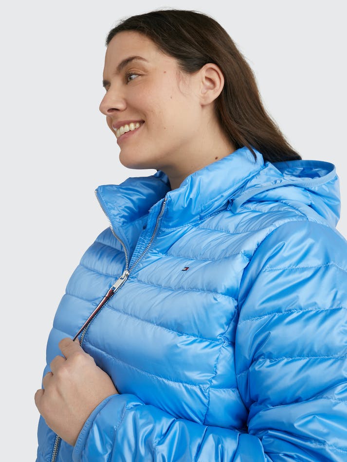 Tommy Hilfiger Curve Water Repellent Down Puffer Women's Jackets Blue | hE4X8dQEh6fB