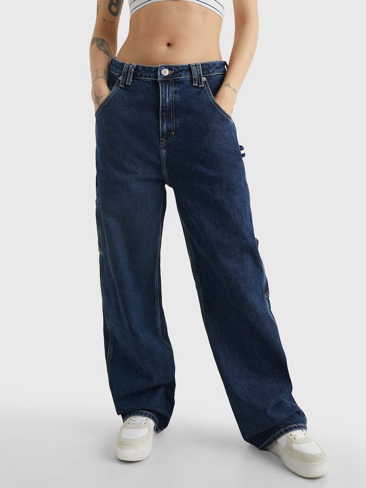 Tommy Jeans Daisy Low Rise Baggy Carpenter Women's Jeans Blue Dark | ItVWzto9h7MX