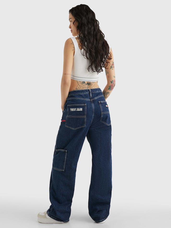 Tommy Jeans Daisy Low Rise Baggy Carpenter Women's Jeans Blue Dark | ItVWzto9h7MX