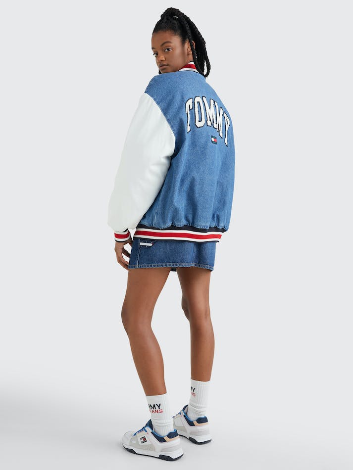 Tommy Jeans Denim Baseball Women's Jackets Blue | Lekkiju3Yjc7