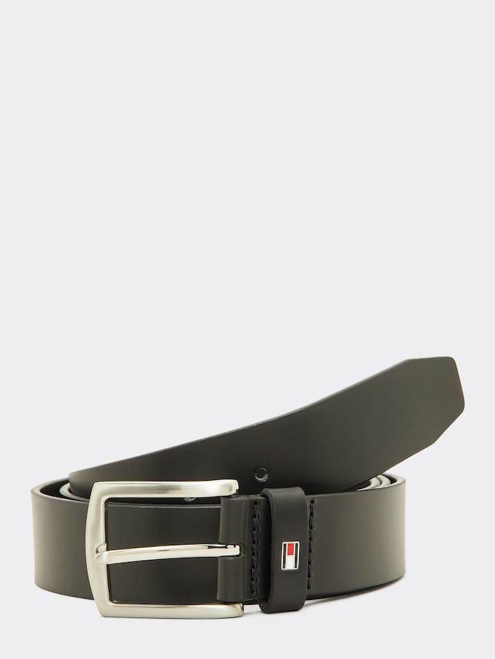 Tommy Hilfiger Denton Rounded Buckle Leather Men\'s Belts Black | 1aQVAq9XugcH