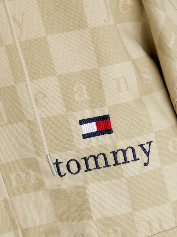 Tommy Jeans Dual Gender Checkerboard Chicago Unisex Windbreaker Beige | C9hCxdhVQKCP