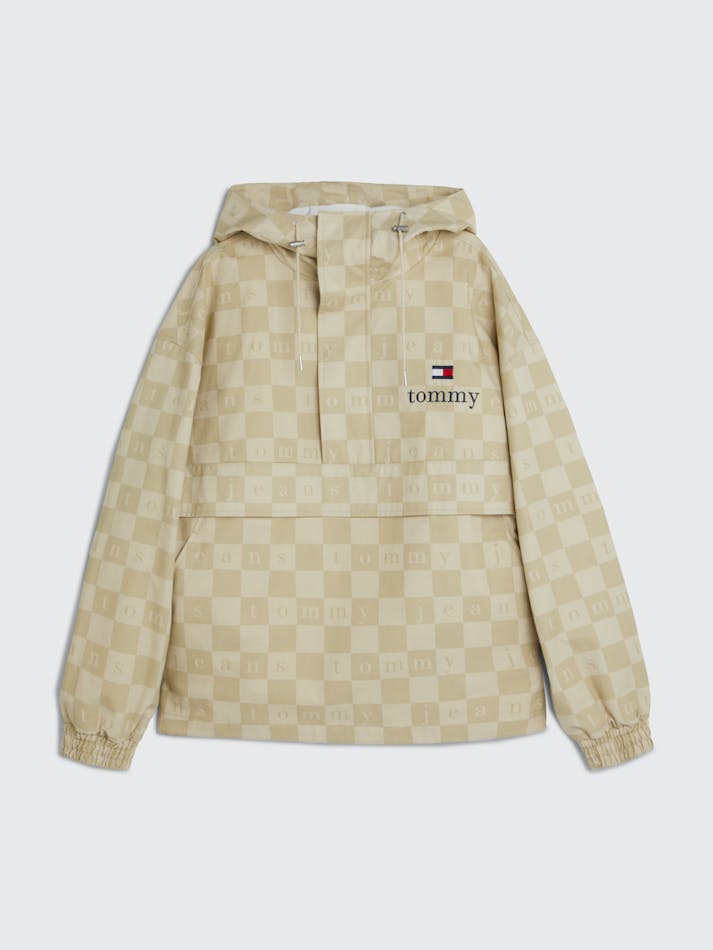 Tommy Jeans Dual Gender Checkerboard Chicago Unisex Windbreaker Beige | C9hCxdhVQKCP