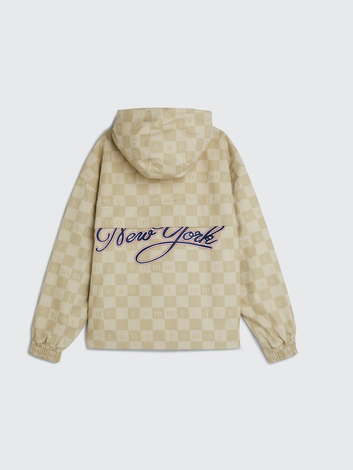 Tommy Jeans Dual Gender Checkerboard Chicago Unisex Windbreaker Beige | C9hCxdhVQKCP