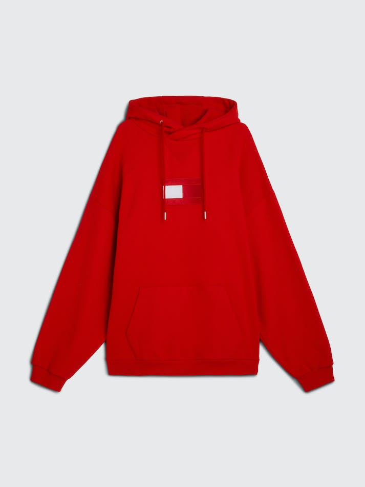 Tommy Jeans Dual Gender Flag Unisex Hoodie Deep Red | cMcqfmJ8KlsZ