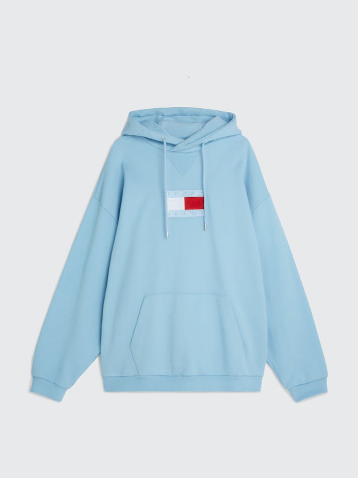 Tommy Jeans Dual Gender Flag Unisex Hoodie Calm Water | ozIZ0ErQT2LR