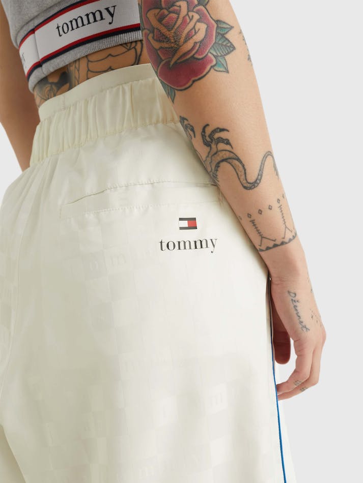 Tommy Jeans Dual Gender Jacquard Checkerboard Unisex Jogger White | rVrdzfJh25Km