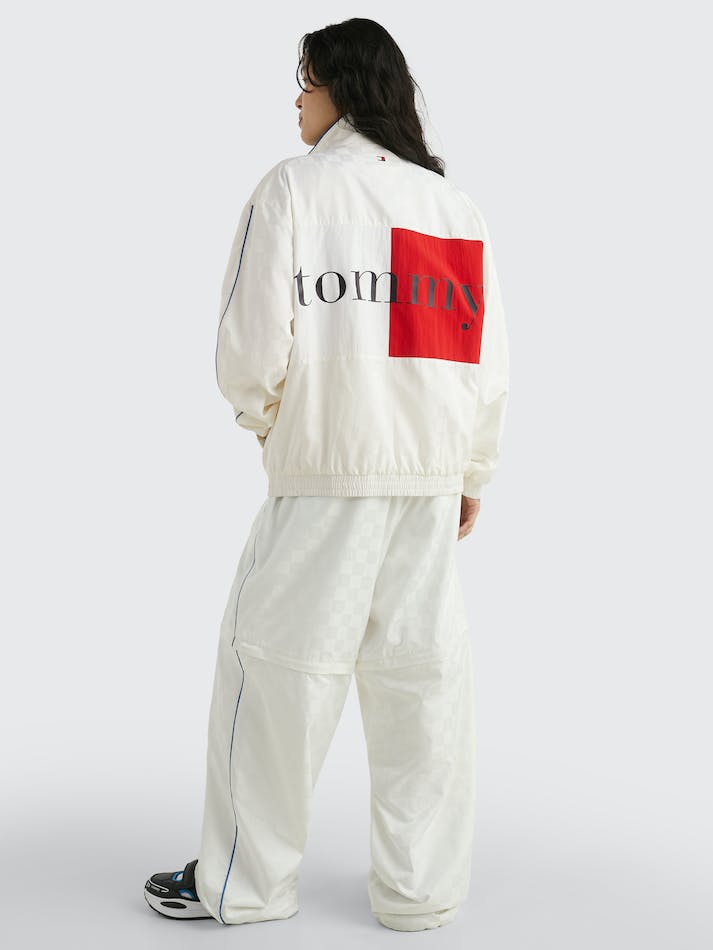 Tommy Jeans Dual Gender Monogram Jacquard Track Unisex Jackets White | wpSOpOJQgl8B