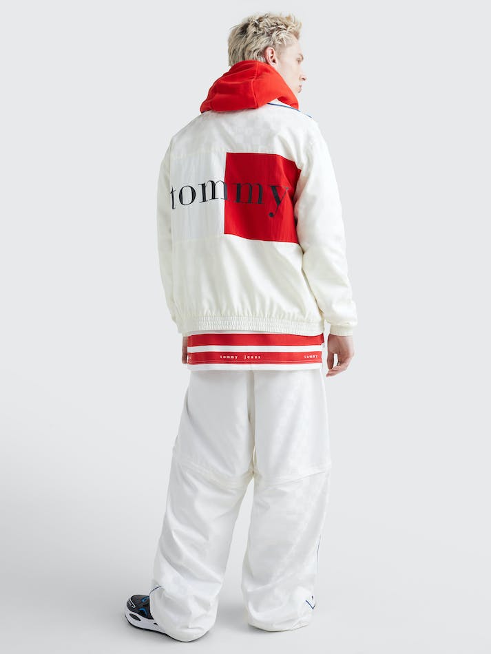 Tommy Jeans Dual Gender Monogram Jacquard Track Unisex Jackets White | wpSOpOJQgl8B