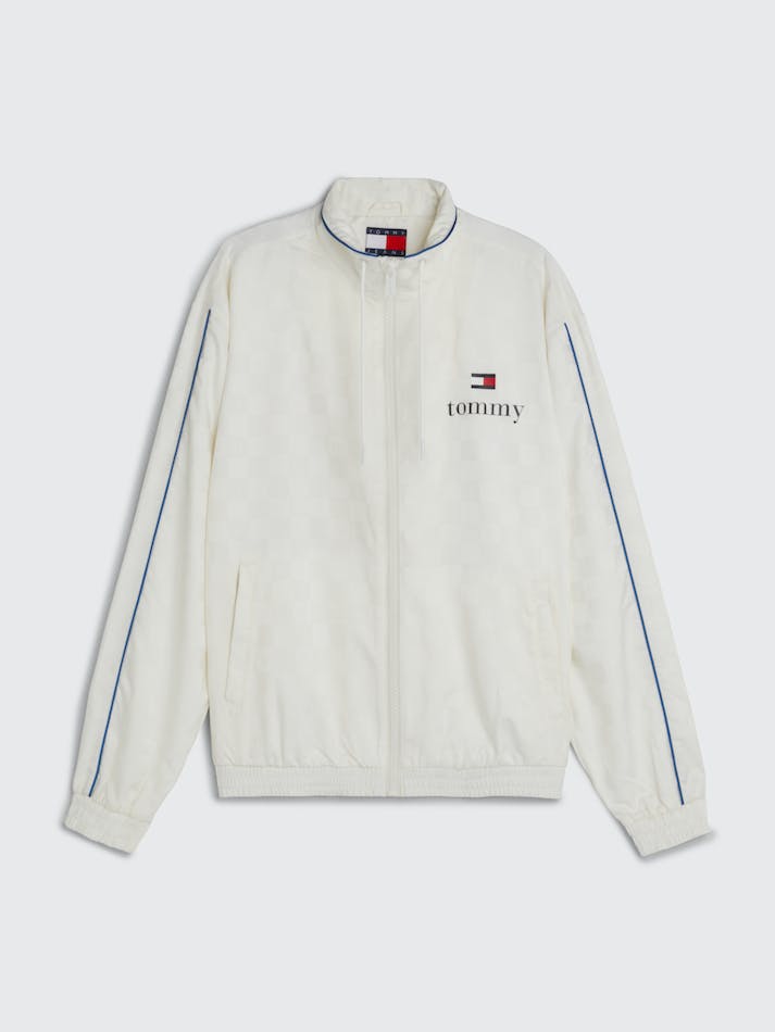 Tommy Jeans Dual Gender Monogram Jacquard Track Unisex Jackets White | wpSOpOJQgl8B