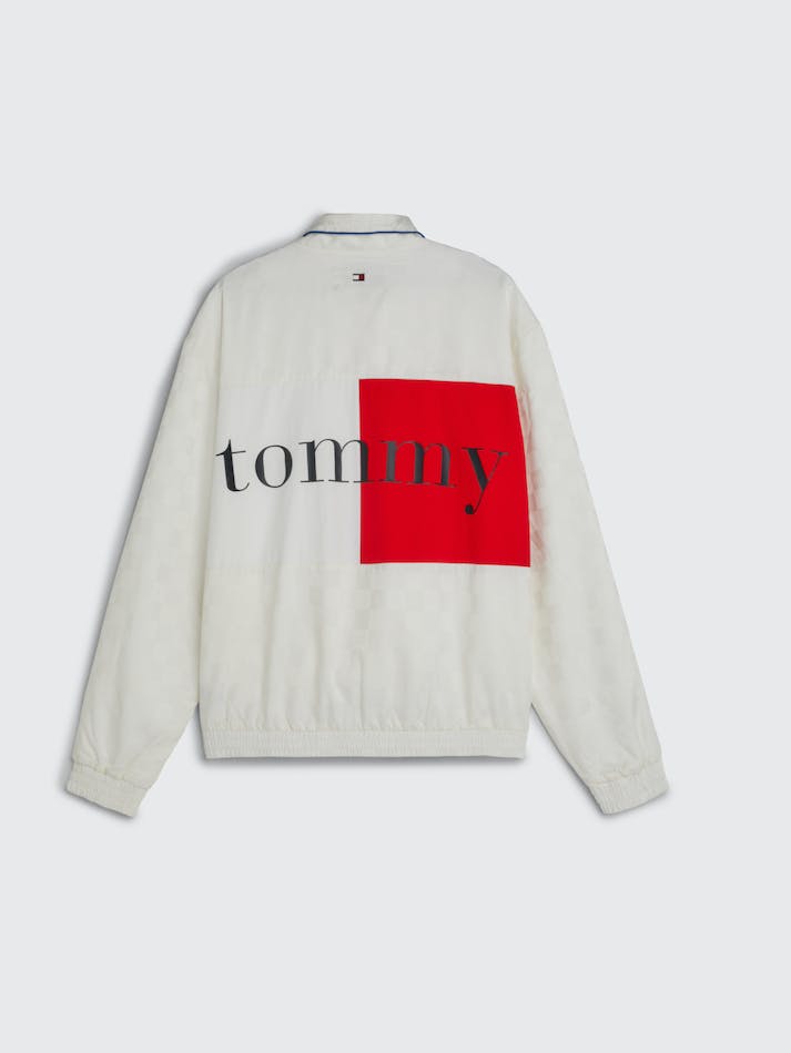 Tommy Jeans Dual Gender Monogram Jacquard Track Unisex Jackets White | wpSOpOJQgl8B