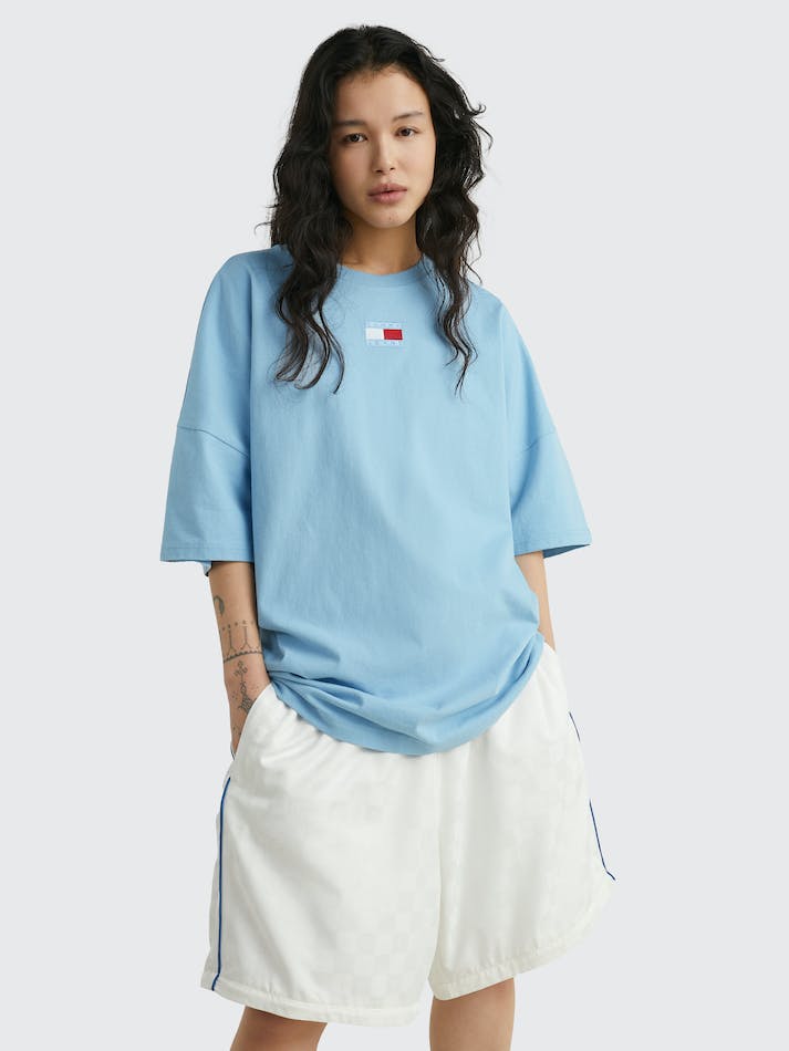 Tommy Jeans Dual Gender Split Hem Unisex T Shirts Calm Water | NU3nCgVYHxPZ