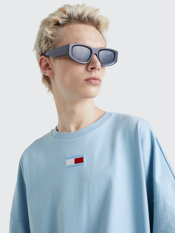 Tommy Jeans Dual Gender Split Hem Unisex T Shirts Calm Water | NU3nCgVYHxPZ