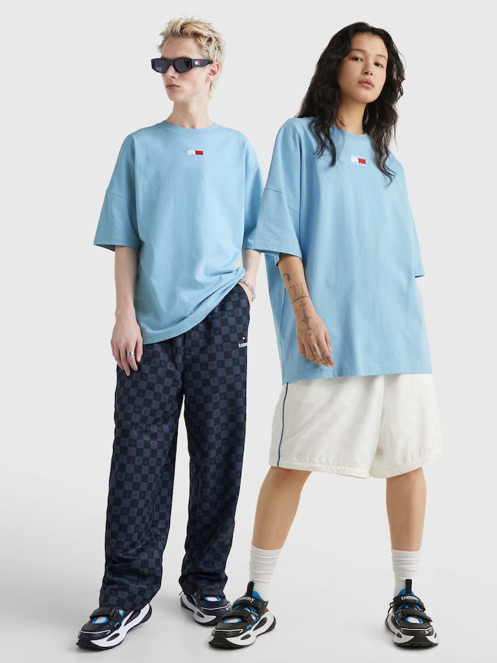 Tommy Jeans Dual Gender Split Hem Unisex T Shirts Calm Water | NU3nCgVYHxPZ