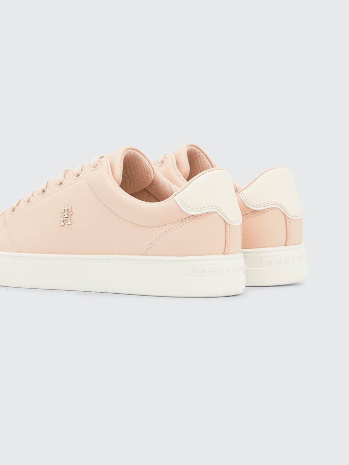 Tommy Hilfiger Elevated Essential Leather Court Women's Sneakers Pink | RBVesmKt9pdI