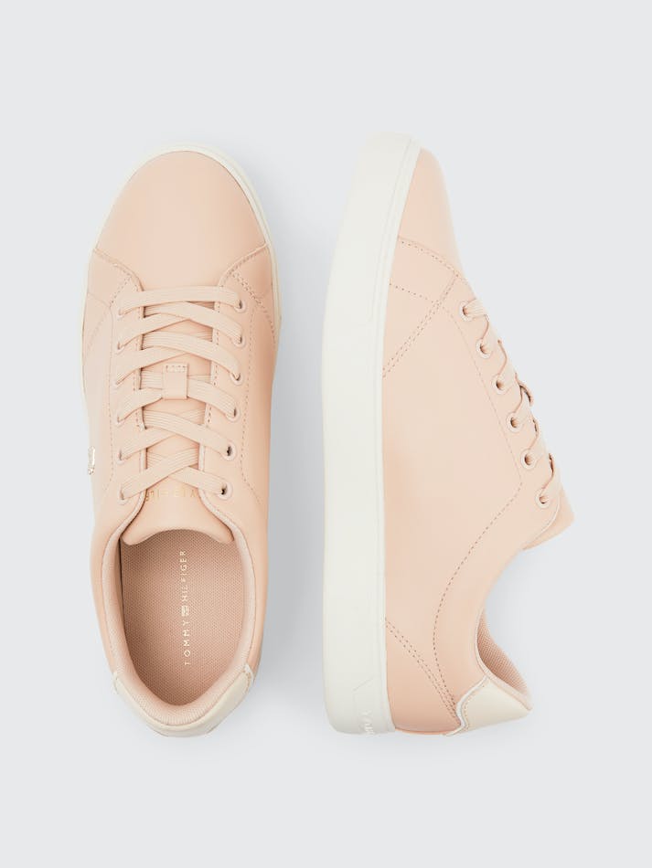 Tommy Hilfiger Elevated Essential Leather Court Women's Sneakers Pink | RBVesmKt9pdI