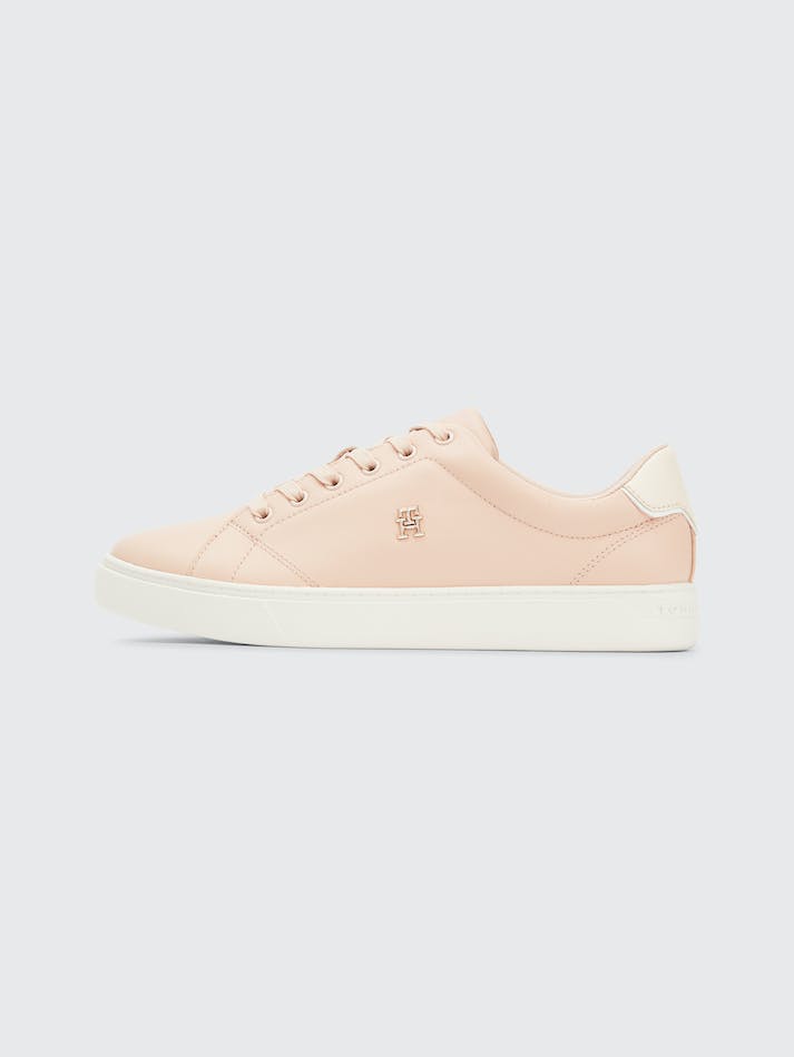 Tommy Hilfiger Elevated Essential Leather Court Women's Sneakers Pink | RBVesmKt9pdI