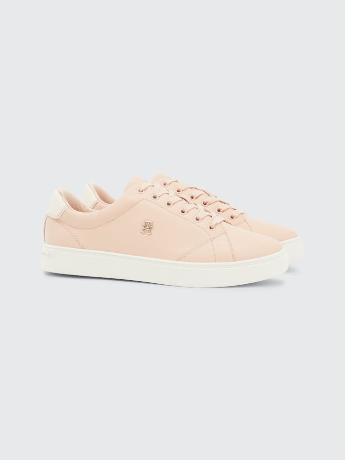 Tommy Hilfiger Elevated Essential Leather Court Women\'s Sneakers Pink | RBVesmKt9pdI