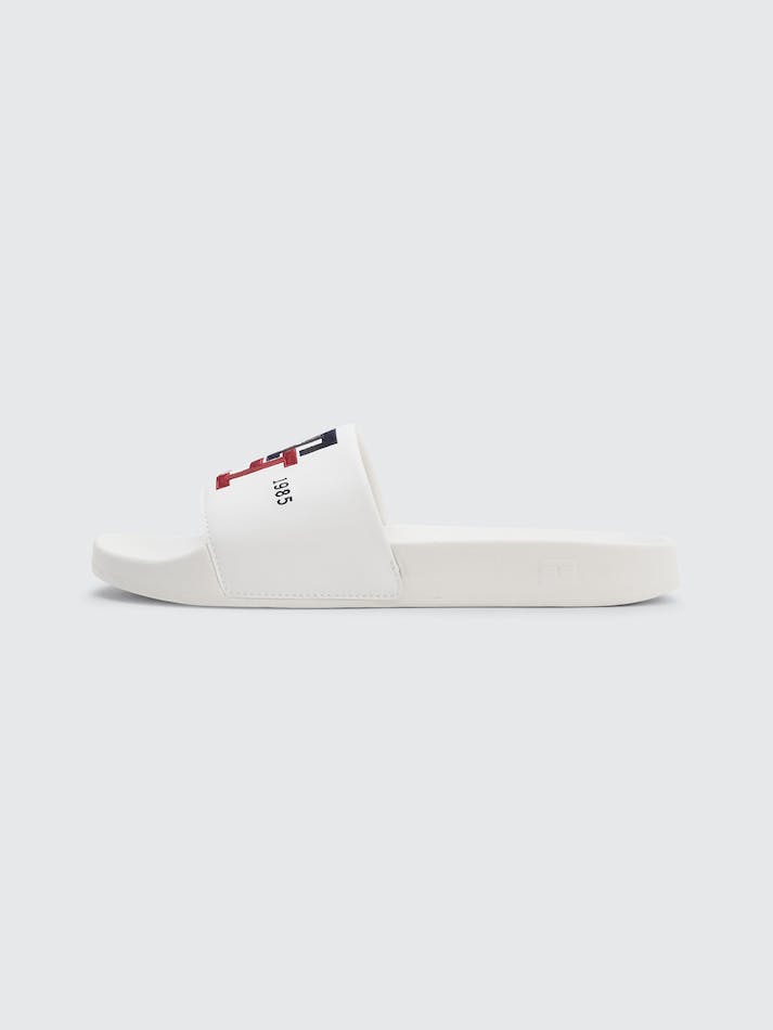 Tommy Hilfiger Embroidery Pool Men's Slides White | 4OMcGG8a79Jf