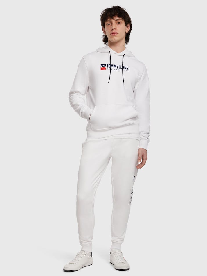 Tommy Jeans Entry Athletics Men's Hoodie White | IySip3hBTMui