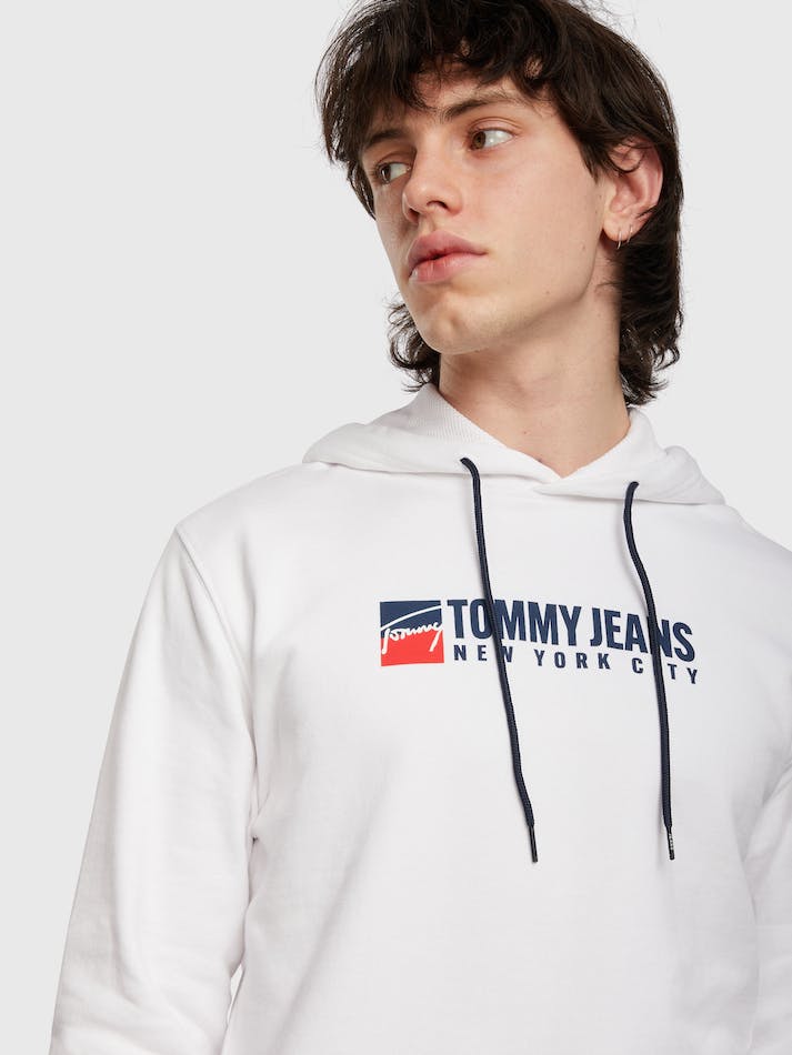 Tommy Jeans Entry Athletics Men's Hoodie White | IySip3hBTMui