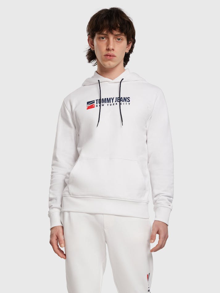 Tommy Jeans Entry Athletics Men\'s Hoodie White | IySip3hBTMui