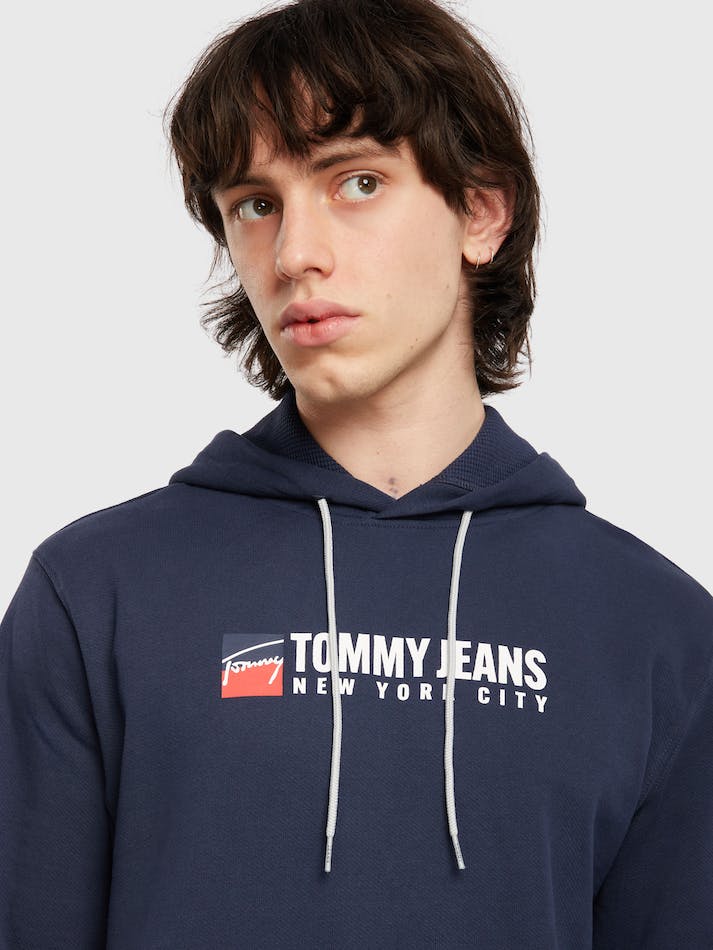 Tommy Jeans Entry Athletics Men's Hoodie Navy | J6w0MjMRWKPz