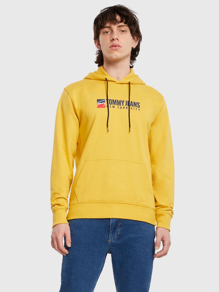 Tommy Jeans Entry Athletics Men\'s Hoodie Yellow | wcsVqGWgt53s