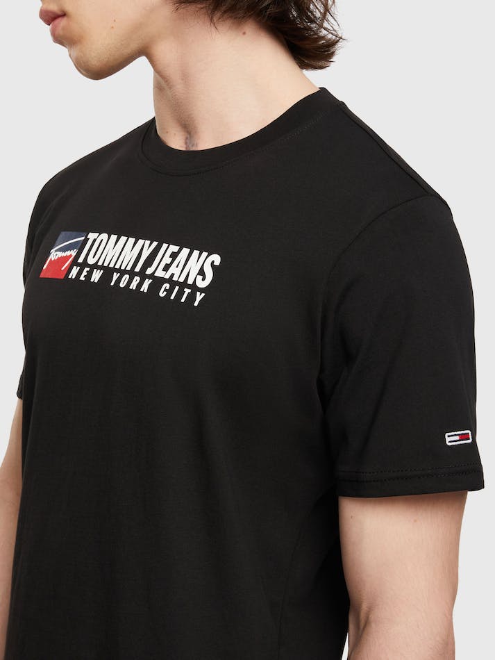 Tommy Jeans Entry Athletics Men's T Shirts Black | 7GUCcBmPmtgy