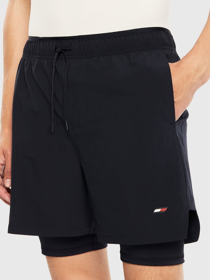 Tommy Hilfiger Essential 2-In-1 Training Men's Shorts Blue | qPP97KiuXrSa