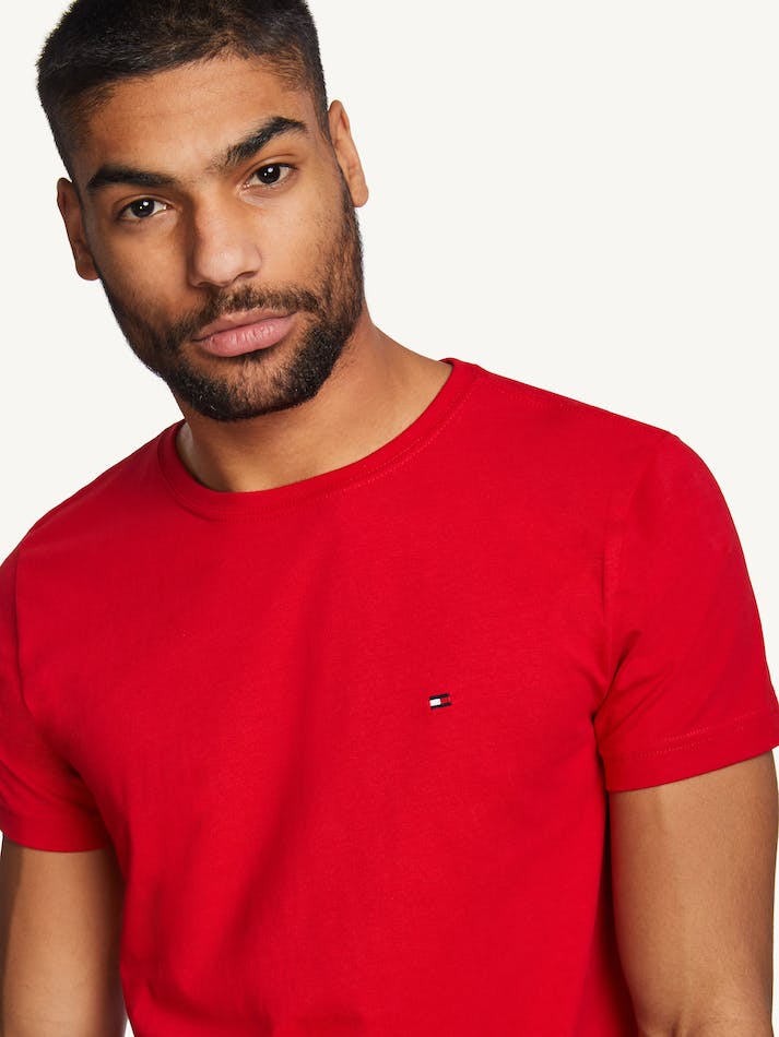 Tommy Hilfiger Essential Cotton Men's T Shirts Red | pxFIe2dYewOb