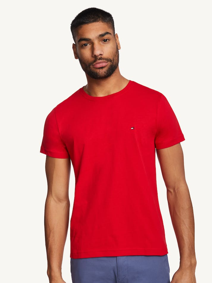 Tommy Hilfiger Essential Cotton Men\'s T Shirts Red | pxFIe2dYewOb