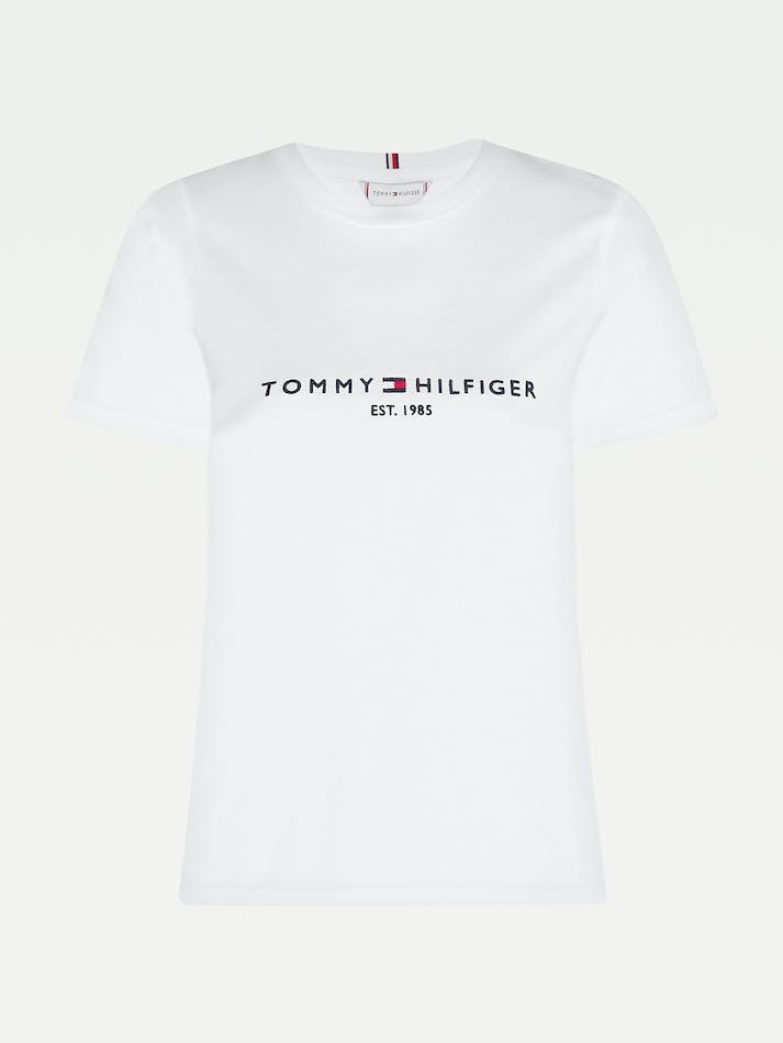 Tommy Hilfiger Essential Crew Neck Logo Women's T Shirts White | 1M0KFg4h2irk