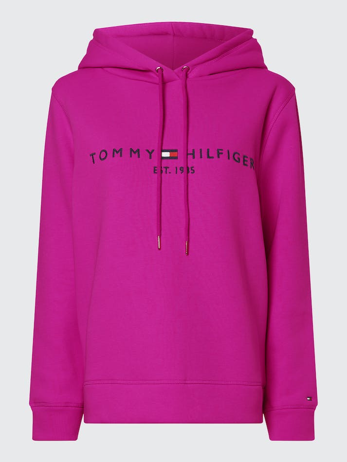 Tommy Hilfiger Essential Curve Logo Women's Hoodie Pink | AXJoFjVa7P9u