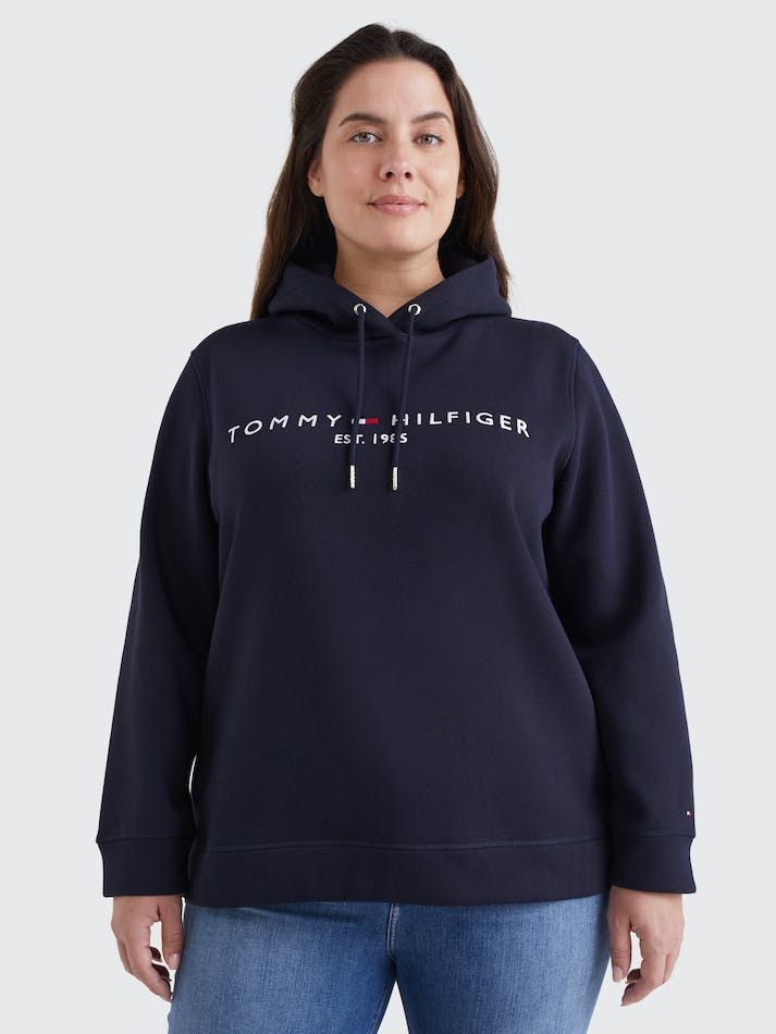 Tommy Hilfiger Essential Curve Logo Women\'s Hoodie Blue | Rc3HjxLQowAd