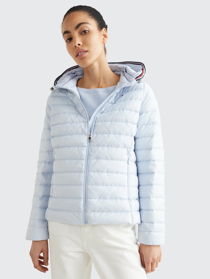 Tommy Hilfiger Essential Down-Filled Quilted Hooded Women\'s Jackets Blue | Fb2PErgxCtZi