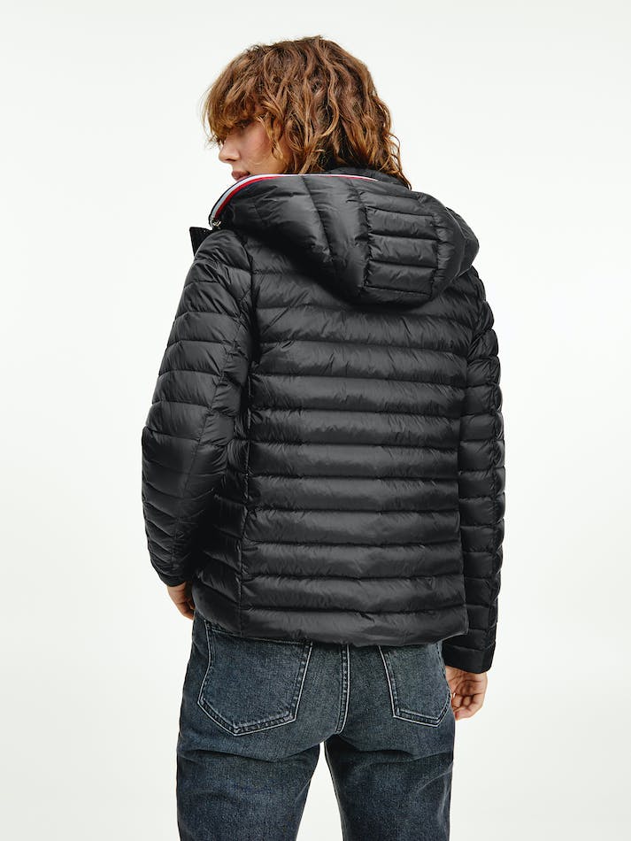 Tommy Hilfiger Essential Down-Filled Quilted Hooded Women's Jackets Black | Lcdrn2URcqJl