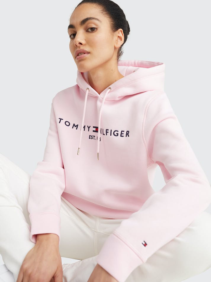 Tommy Hilfiger Essential Drawstring Women's Hoodie Pink | gi9hZkI5LeuX