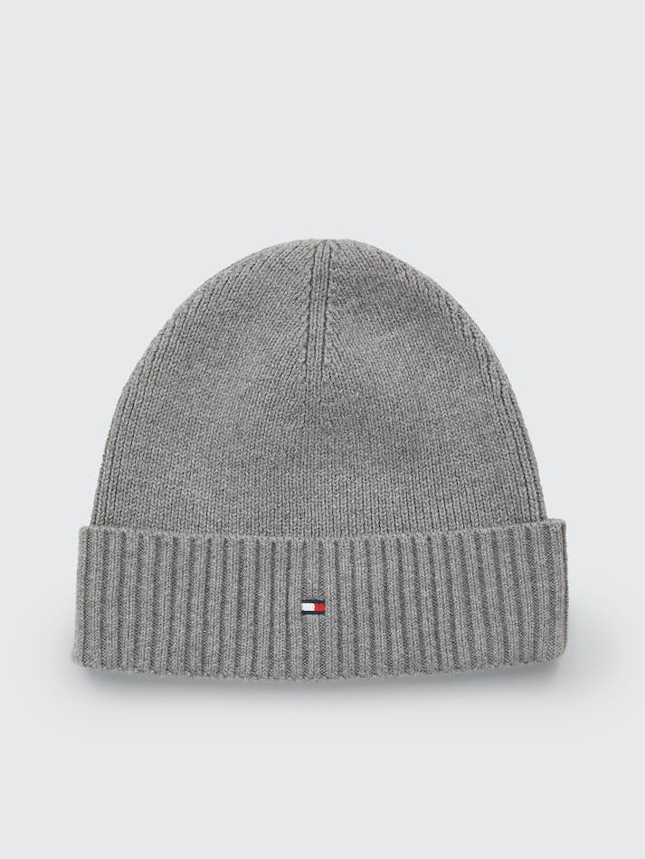 Tommy Hilfiger Essential Flag Rib-Knit Men's Beanie Grey | 4zF2IuYih7GA