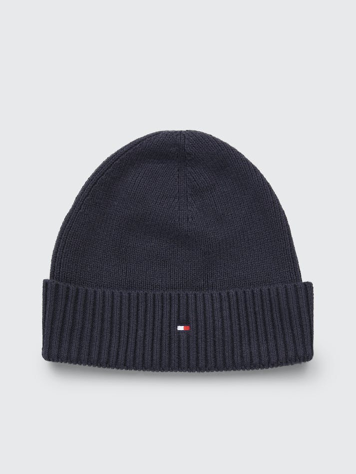 Tommy Hilfiger Essential Flag Rib-Knit Men's Beanie Blue | DEQTcTtBLK8q