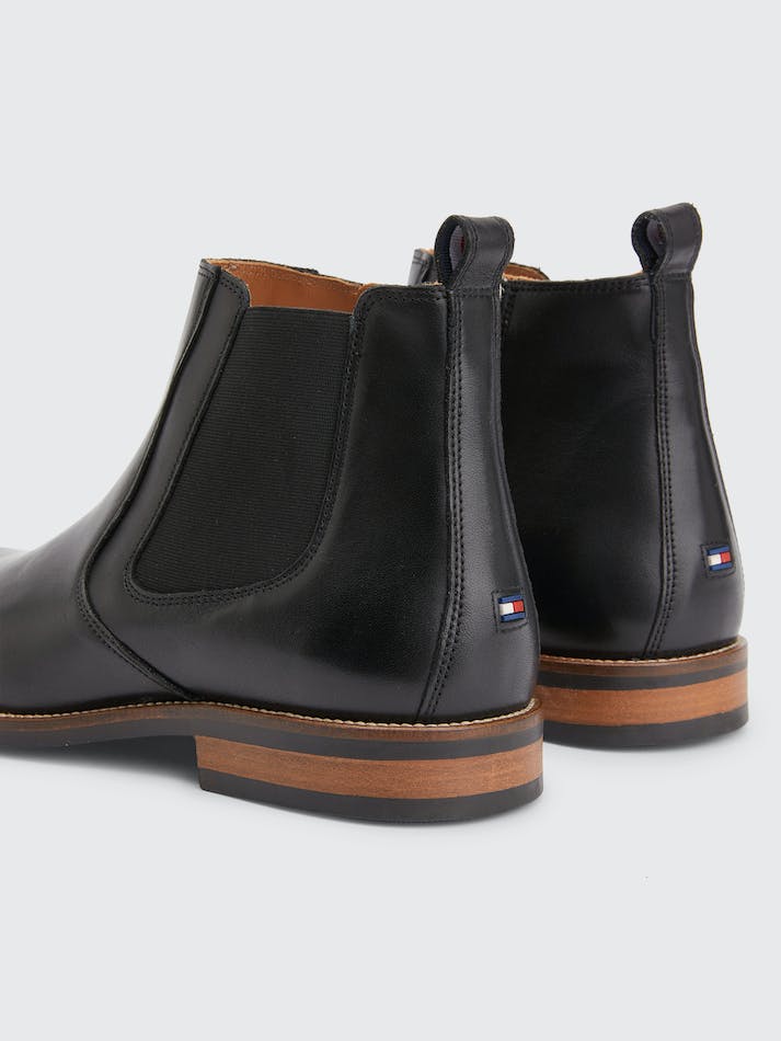 Tommy Hilfiger Essential Leather Chelsea Men's Boots Black | 0otaEZub9Vwn