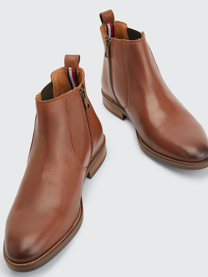 Tommy Hilfiger Essential Leather Chelsea Men's Boots Brown | njgS0URZwCb9