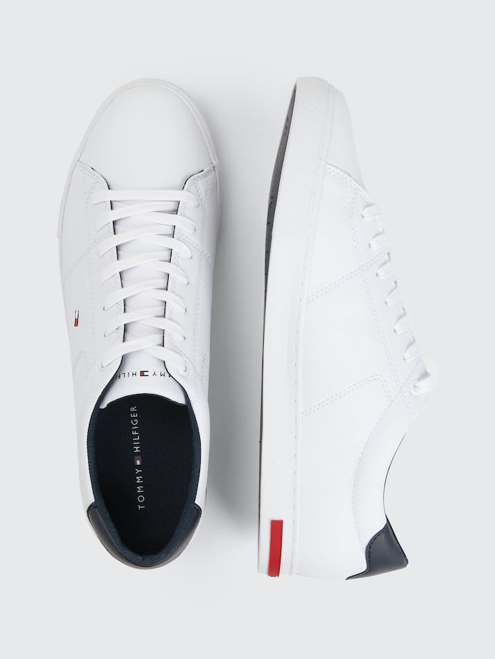 Tommy Hilfiger Essential Leather Vulcanised Men's Sneakers White | fkXM3VNJuSFn