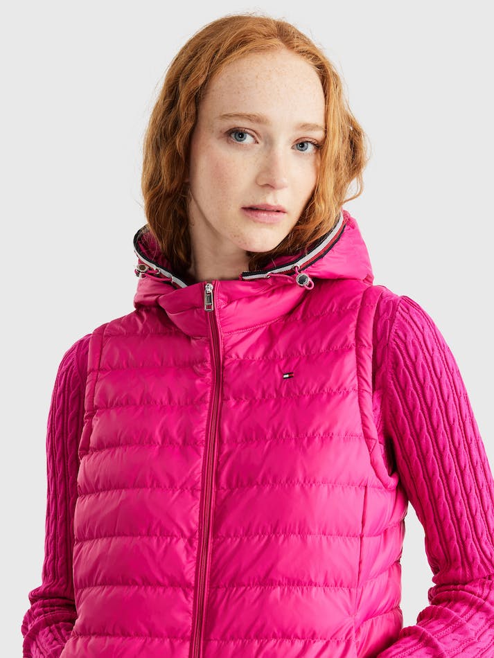 Tommy Hilfiger Essential Lightweight Down Women's Vest Pink | OGa0W7rkZTkw