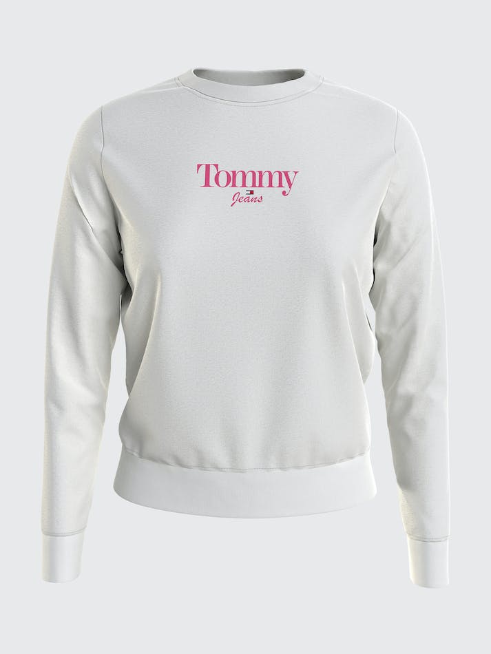 Tommy Jeans Essential Logo Crew Neck Women's Sweatshirt White | sL0RiWCJeTWc